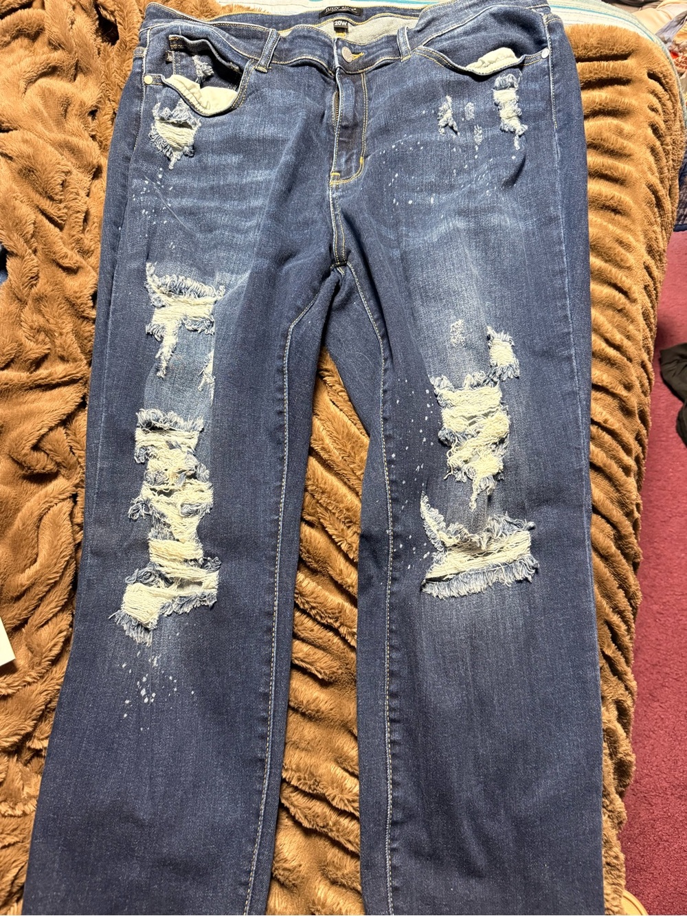 Judy Blue Distressed Women's Blue Denim Jeans